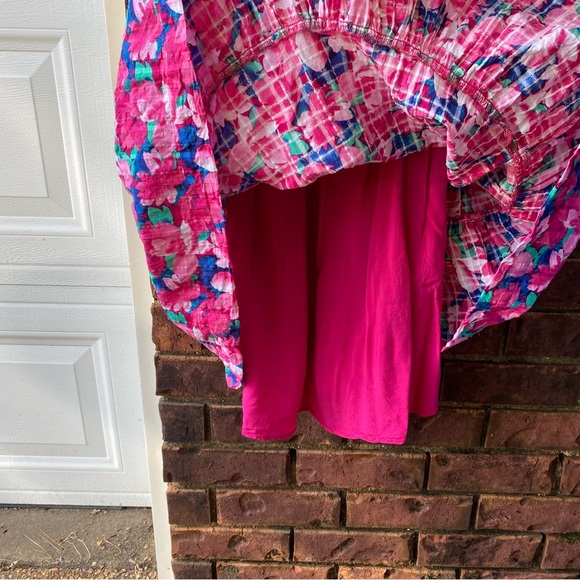 Draper James Pink and Blue Floral MIDI Dress size Medium - Picture 6 of 11